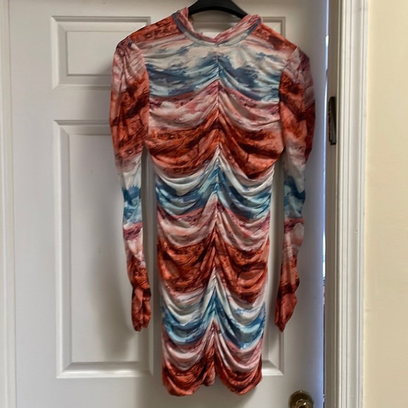 Wild Fable Multi colored Ruched Mini Dress Size L - Picture 1 of 6